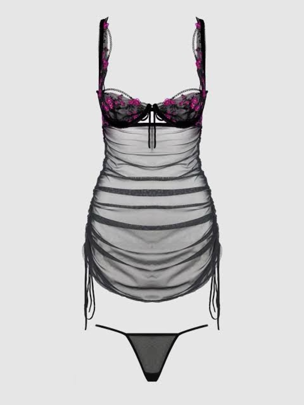 Frederick's of Hollywood Harlow Mesh Chemise & Thong Set NWT - Size Large